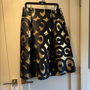 Marimekko Elegant Black and Gold Women's Skirt